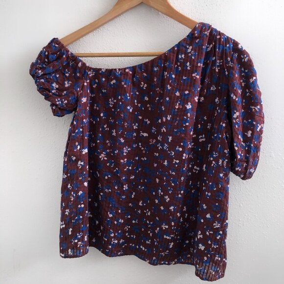 ULLA JOHNSON Floral Print One Shoulder Off Top XS Size - Picture 3 of 10